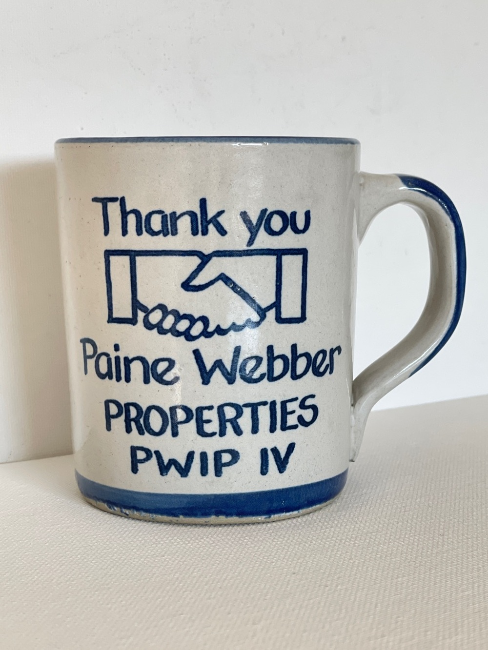 Vintage Louisville Stoneware Paine Webber Properties Mug Advertising 12 Ounce